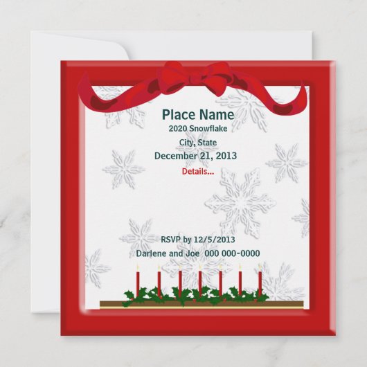 Kerstrendierpartij/uitnodiging Kaart (Achterkant)