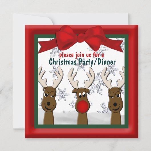 Kerstrendierpartij/uitnodiging Kaart (Voorkant)