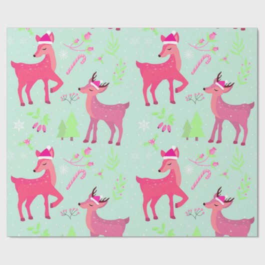 Kerstrendierpatroon Cadeaupapier (Vlak)