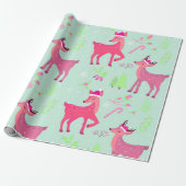 Kerstrendierpatroon Cadeaupapier (Uitgerold)