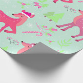 Kerstrendierpatroon Cadeaupapier (Hoek)