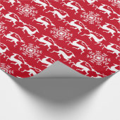 Kerstrendierpatroon en Snowflakes Cadeaupapier (Hoek)