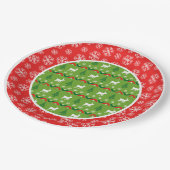 Kerstrendierpatroon en Snowflakes Papieren Bordje (Gekanteld)