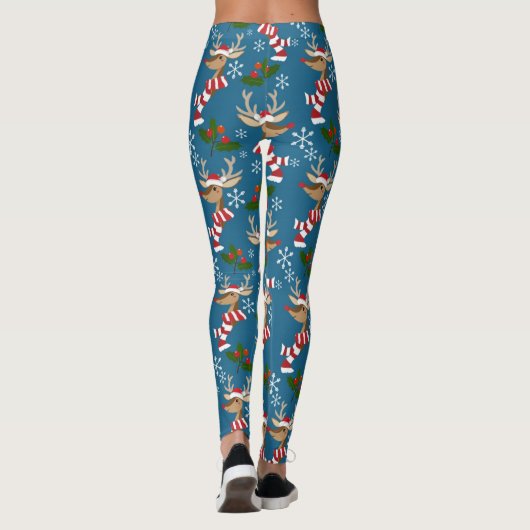 Kerstrendierpatroon Leggings (Achterkant)