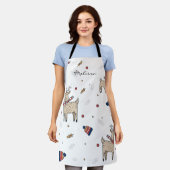 kerstrendierpatroon op maat schort (Gedragen)