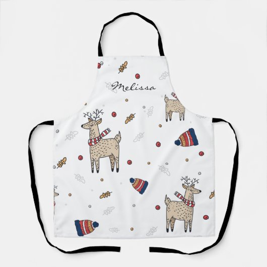 kerstrendierpatroon op maat schort (Voorkant)