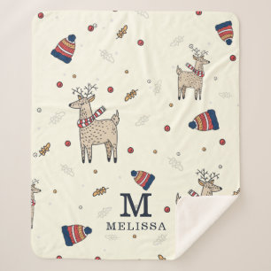 kerstrendierpatroon op maat sherpa deken