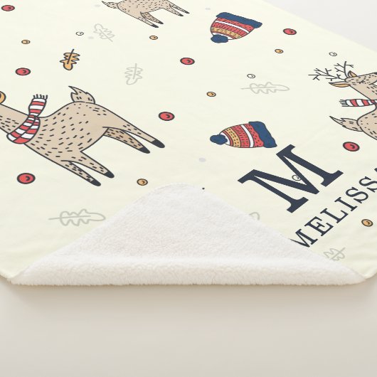 kerstrendierpatroon op maat sherpa deken (3/4)