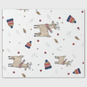 Kerstrendierpatroon Petten Cadeaupapier (Vlak)