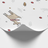 Kerstrendierpatroon Petten Cadeaupapier (Hoek)