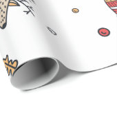 Kerstrendierpatroon Petten Cadeaupapier (Rol Hoek)