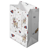 Kerstrendierpatroon Petten Medium Cadeauzakje (Voorkant Gekanteld)