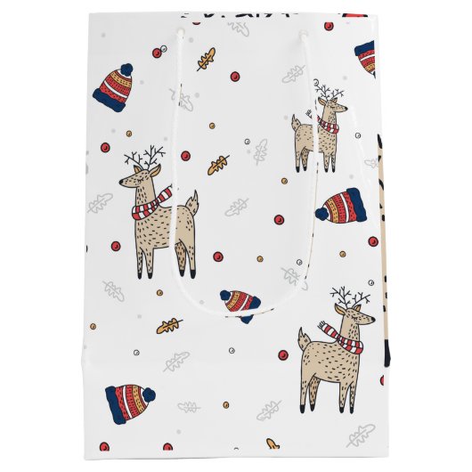 Kerstrendierpatroon Petten Medium Cadeauzakje (Achterkant)