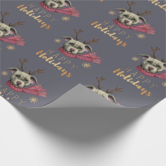 Kerstrendierpatroon | Prettige feestdagen Cadeaupapier (Hoek)