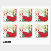 kerstrendierrender vierkante sticker (Vel)