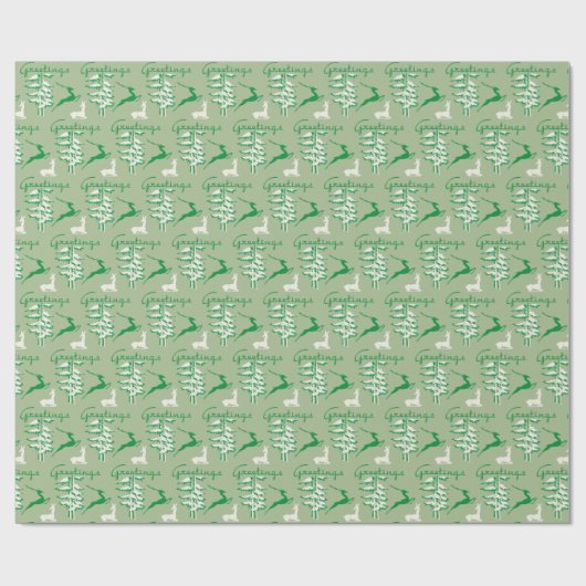 Kerstrendierrendierentuin uit 1940  cadeaupapier (Vlak)