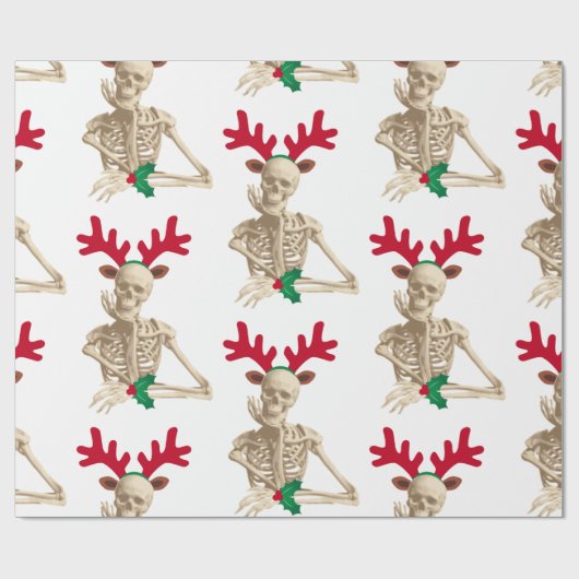 kerstrendierskelet cadeaupapier (Vlak)