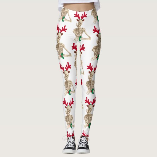 kerstrendierskelet leggings (Voorkant)