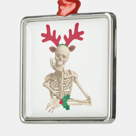 kerstrendierskelet metalen ornament (Links)