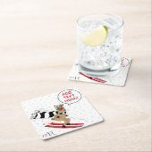 Kerstrendierskniing Kartonnen Onderzetters (Insitu)