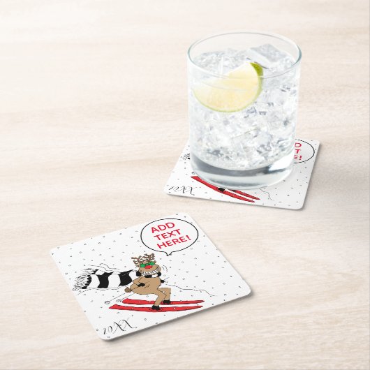 Kerstrendierskniing Kartonnen Onderzetters (Insitu)