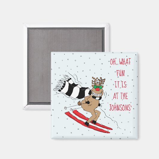Kerstrendierskniing Magneet (Voorkant / Achterkant)
