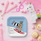 Kerstrendierskniing Papieren Bordje (Feest)