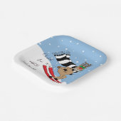 Kerstrendierskniing Papieren Bordje (Gebogen)