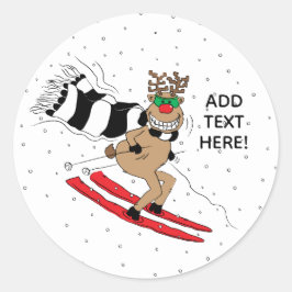Kerstrendierskniing Ronde Sticker
