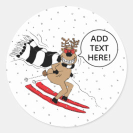 Kerstrendierskniing Ronde Sticker