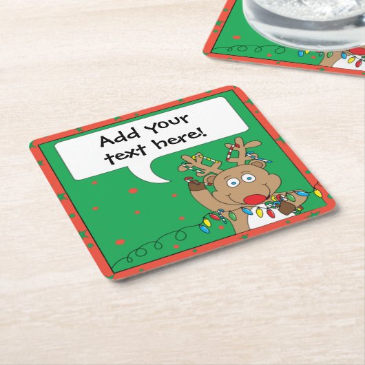 Kerstrendiersnoeren Kartonnen Onderzetters (Schuin)