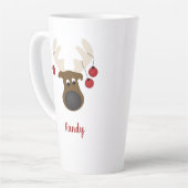 Kerstrendierster op maat 17 oz latte mok (Linkerhoek)