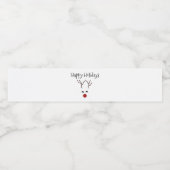 Kerstrendierster Prettige feestdagen Waterfles Etiket (Enkel label)