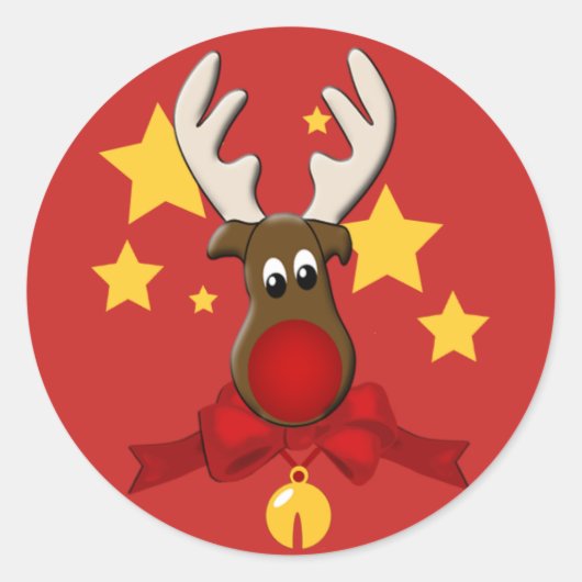 Kerstrendierster Rudolph Sticker (Voorkant)