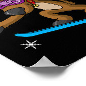 Kerstrendierster Snowboarder Snowboarding Snowbo Poster (Hoek)