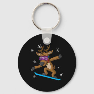 Kerstrendierster Snowboarder Snowboarding Snowbo Sleutelhanger