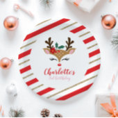 Kerstrendiersterdag Rode gouden strepen Papieren Bordje