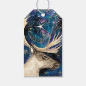 Kerstrendiertje bij nacht met een Shining Star Cadeaulabel (Voorkant)