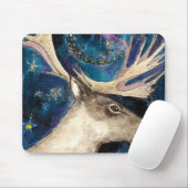 Kerstrendiertje bij nacht met een Shining Star Muismat (Met muis)