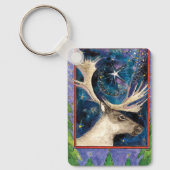Kerstrendiertje bij nacht met een Shining Star Sleutelhanger (Voorkant)