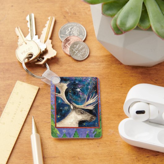 Kerstrendiertje bij nacht met een Shining Star Sleutelhanger (Bureau)