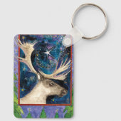 Kerstrendiertje bij nacht met een Shining Star Sleutelhanger (Achterkant)