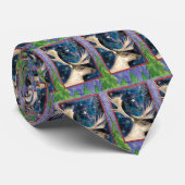 Kerstrendiertje bij nacht met een Shining Star Stropdas (Opgerold)