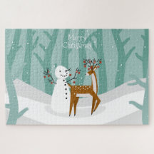 Kerstrendiertje en Snowman