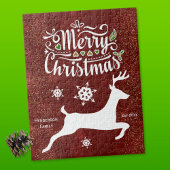 Kerstrendiertje in Burgundy Legpuzzel