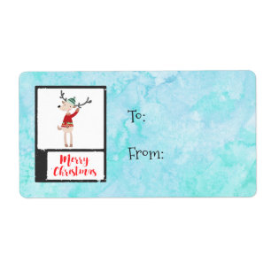 Kerstrendiertje in een lelijke trui etiket