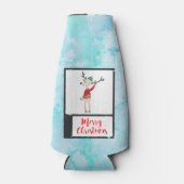 Kerstrendiertje in een lelijke trui flesjeskoeler (Voorkant)