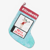 Kerstrendiertje in een lelijke trui grote kerstsok (Voorkant (Hangend))