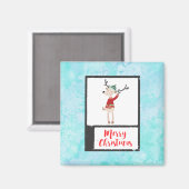 Kerstrendiertje in een lelijke trui magneet (Voorkant / Achterkant)