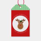 Kerstrendiertje met Holly Gift Labels Cadeaulabel (Achterkant)